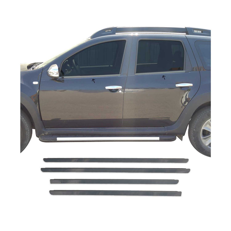 Listelli decorativi per finestrini per Dacia Duster 2010-2018 in acciaio inox scuro, 4 pezzi