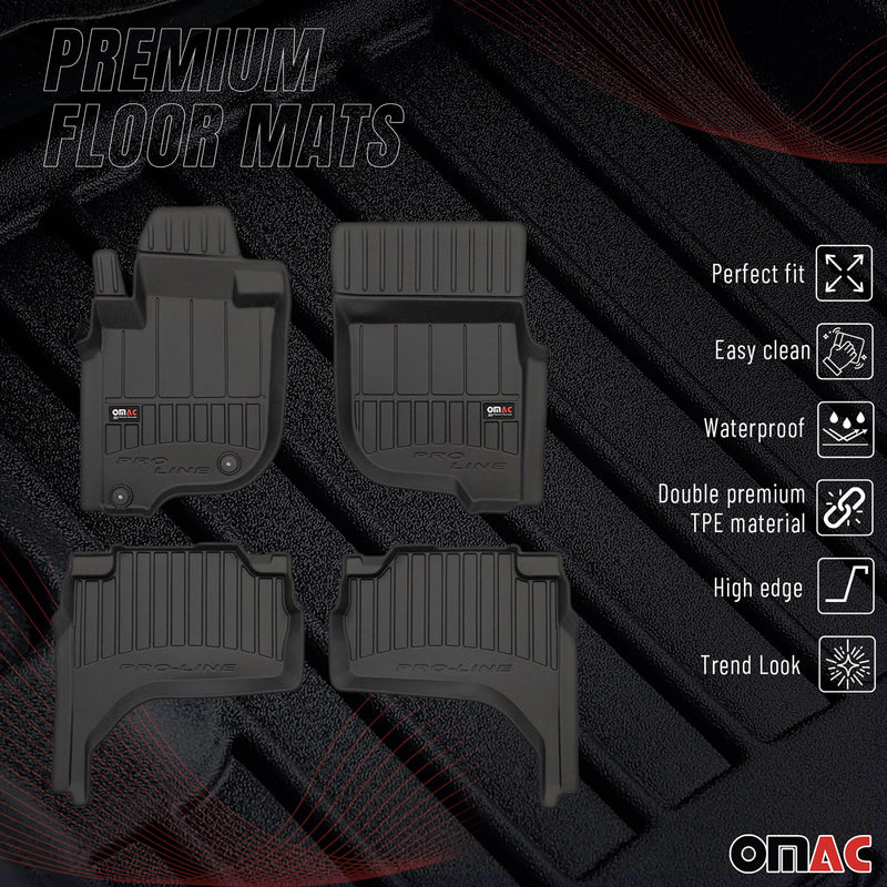 Tappetini Mitsubishi L200 2019-2025 in TPE nero, 4 pezzi