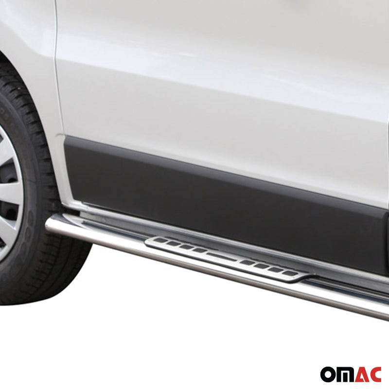 Minigonne laterali in acciaio inox per Opel Vivaro 2014-2018 argento corto