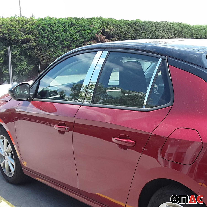 Rivestimento del montante della porta del montante B per Opel Corsa F 2019-2025 in acciaio inox argento, 6 pezzi