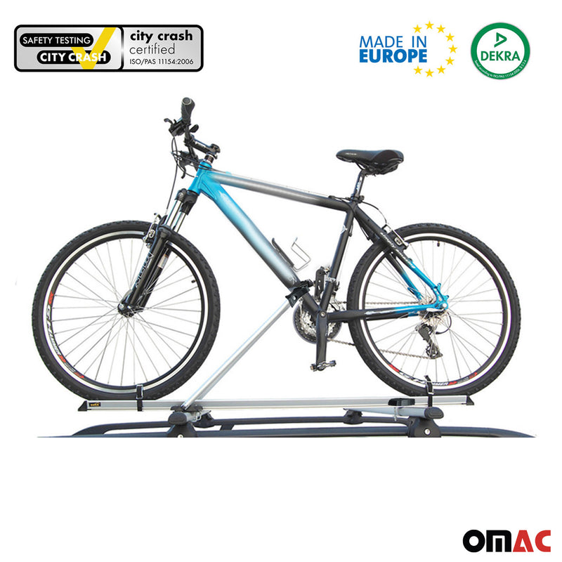 2x Fahrradträger Dachfahrradträger bis 17kg Aluminium Silber Fahrradhalter
