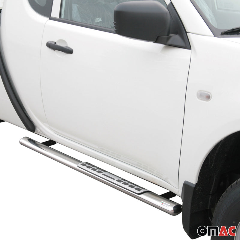 Minigonne laterali in acciaio per Mitsubishi L200 Club Cab 2010-2015 Grigio