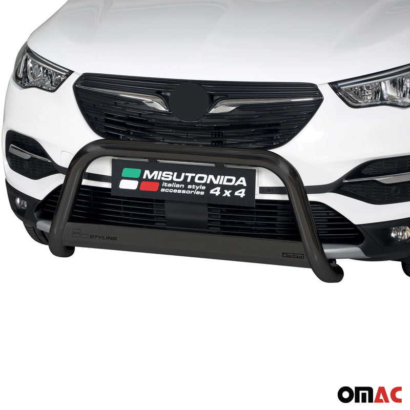 Barra di protezione anteriore per Opel Grandland X 2017-2021 ø63mm acciaio nero 