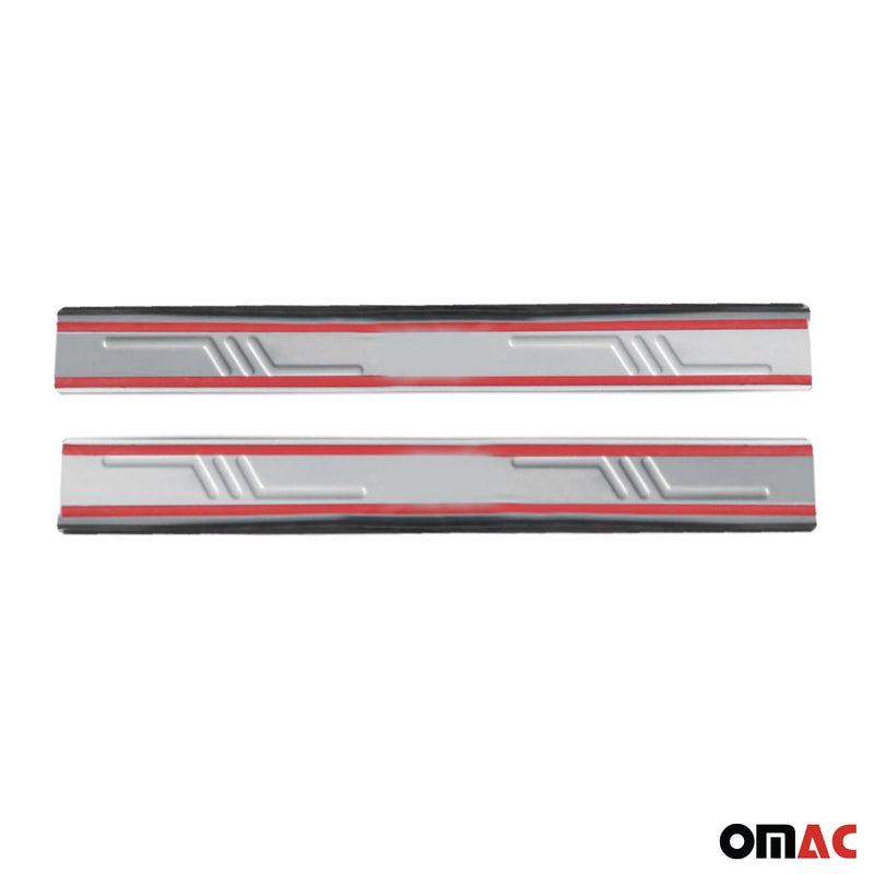 Soglie porte per Toyota Aygo e 2005-2024 in acciaio inox argento 2 pezzi 