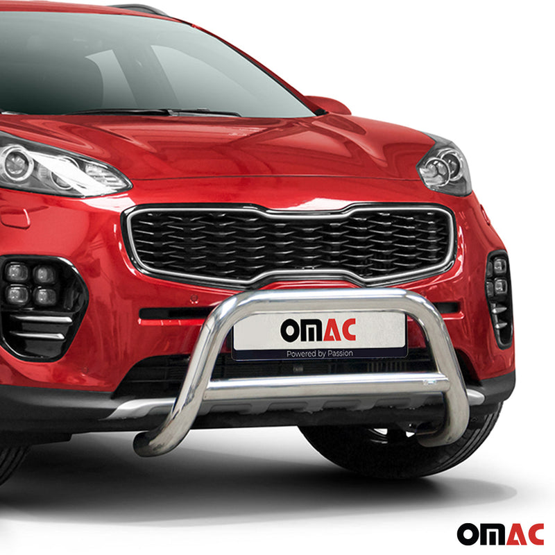 Barra di protezione anteriore per Kia Sportage 2015-2021 con ABE acciaio argento 