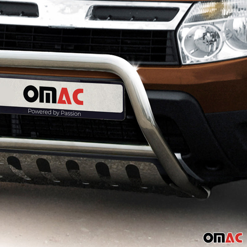 Barra di protezione anteriore per Dacia Duster 2010-2014 con ABE acciaio argento 