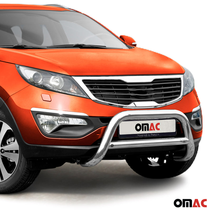 Protezione anteriore per Kia Sportage 2010-2015 con ABE acciaio argento
