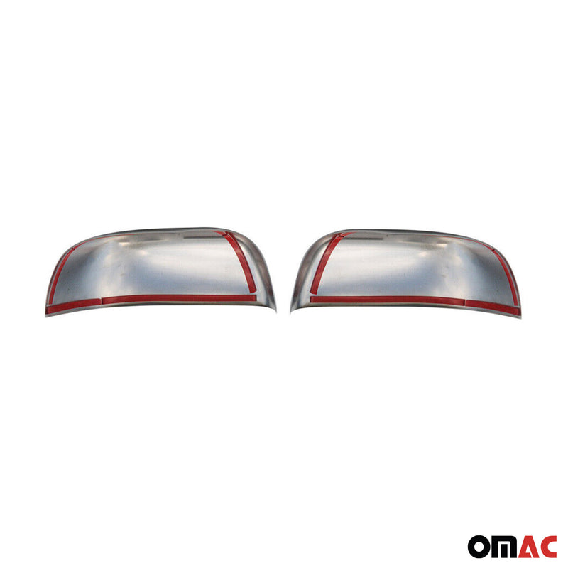 Calotte specchietti retrovisori per Dacia Dokker Lodgy 2012-2020 in acciaio inox argento