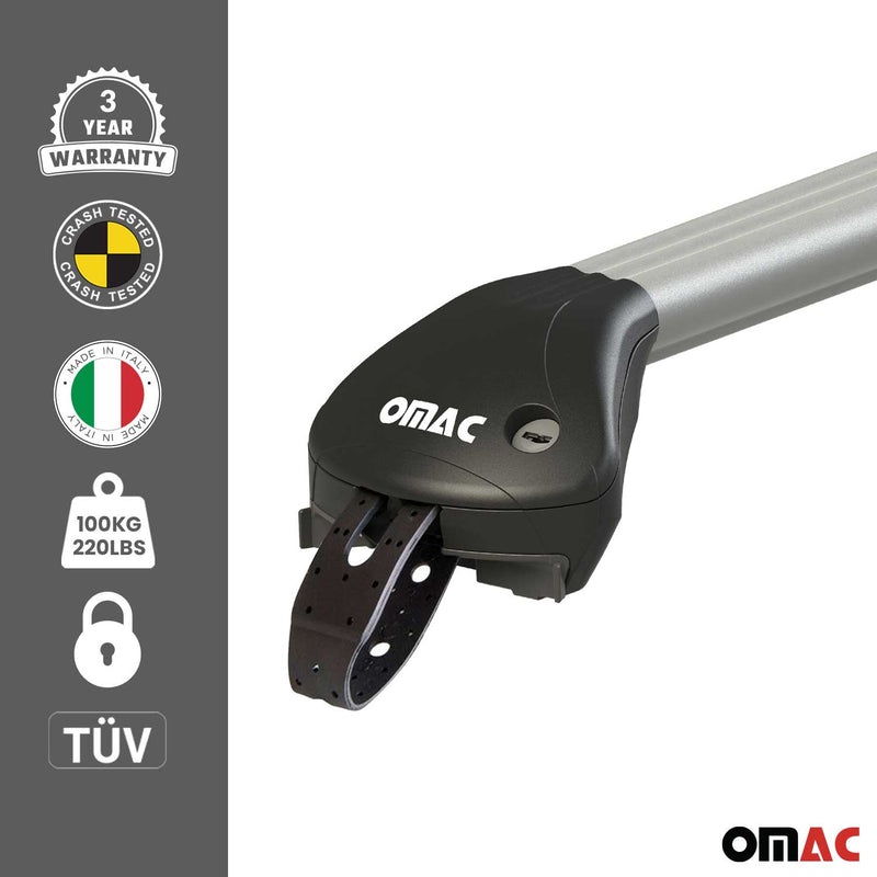Barre portatutto + set barre portatutto per Porsche Cayenne 9PA 2002-2010 Grigio Alluminio