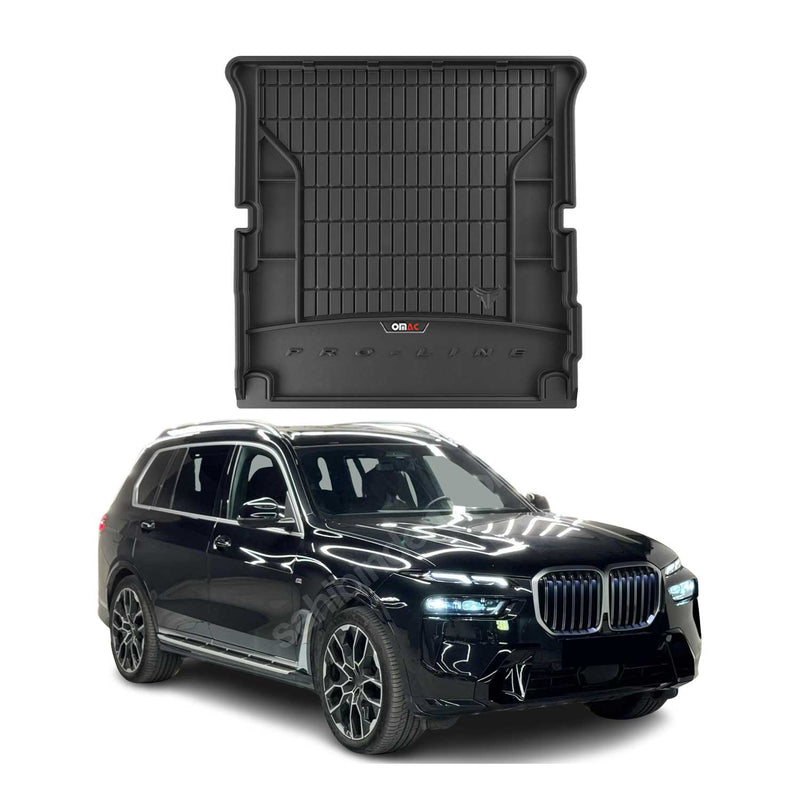 Vassoio portabagagli in gomma OMAC per BMW X7 G07 2019-2025 pieghevole 3a fila Nero