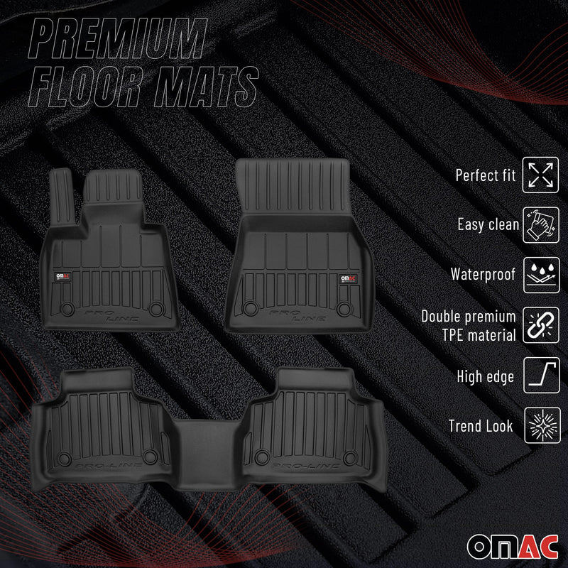 Tappetini BMW X6 G06 F96 2019-2025 in TPE nero, 3 pezzi
