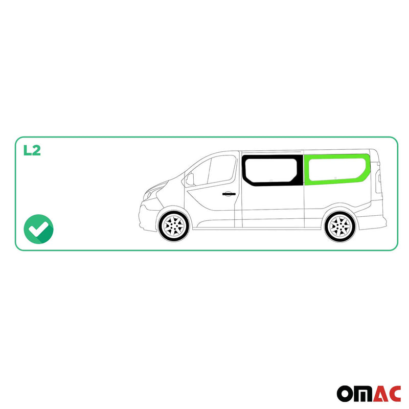 Finestrino laterale per auto per Opel Vivaro 2014-2019 Sinistro Auto L2 Nero