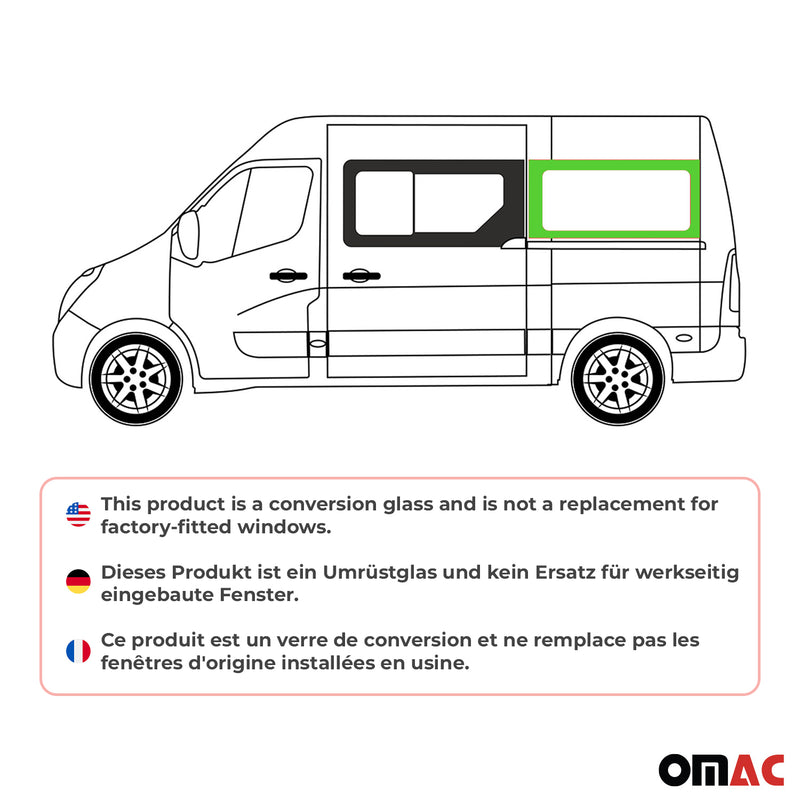 Finestrino laterale per Opel Movano 2010-2025 porta scorrevole posteriore sinistra L2