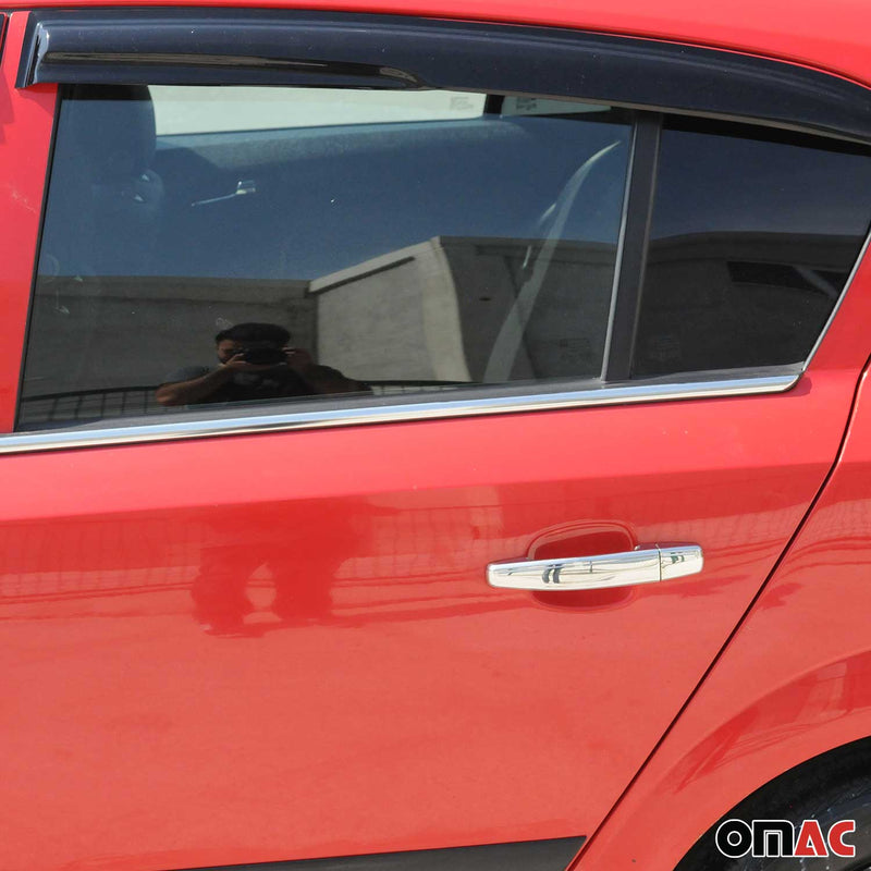 Modanature per finestrini, telaio finestrino per Opel Astra H 2004-2009 in acciaio inox, 4 pezzi