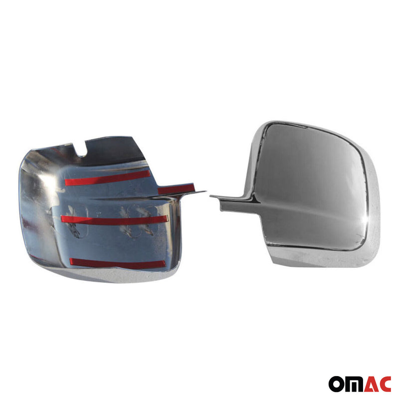 Calotte specchietti retrovisori per Fiat Fiorino 2008-2021 in acciaio inox argento 2 pezzi 