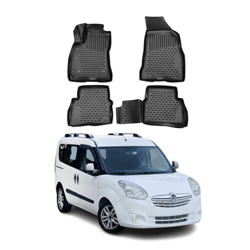 Tappetini Opel Combo 2010-2018 TPE Nero 4 pezzi 