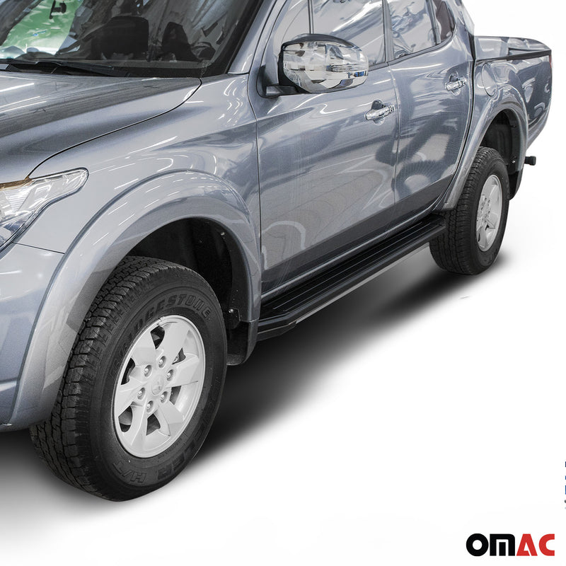 Minigonne laterali predellini per Mitsubishi L200 2006-2015 Alu Nero ABE