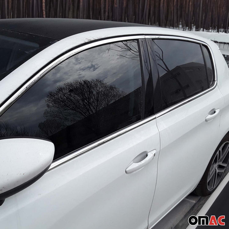 Listelli decorativi per finestrini per Peugeot 308 2013-2021 in acciaio inox cromato, 10 pezzi