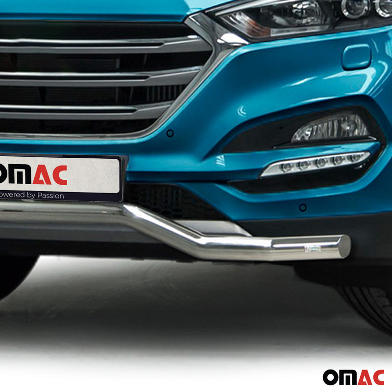 Barra di protezione anteriore per Hyundai Tucson 2015-2020 ABE acciaio argento 