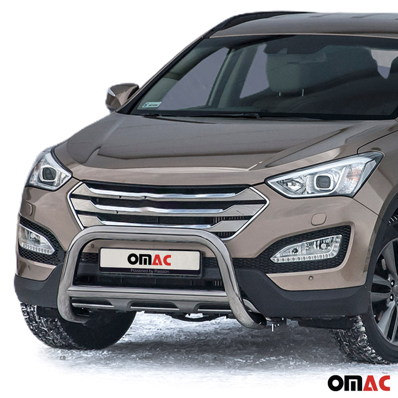 Barra di protezione anteriore per Hyundai Santa Fe 2012-2018 ABE Silver 
