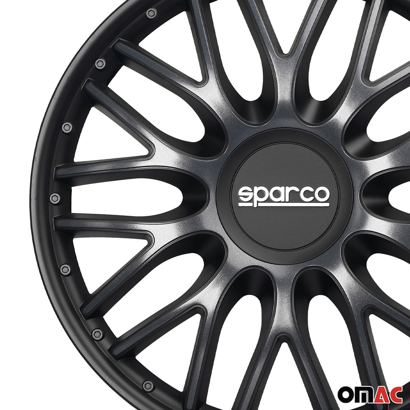 Coprimozzi Sparco 15 pollici Roma grigio nero 4 pezzi