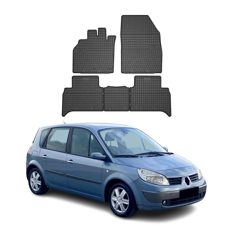 Tappetini in gomma neri per Renault Scenic 2003-2009, 5 pezzi