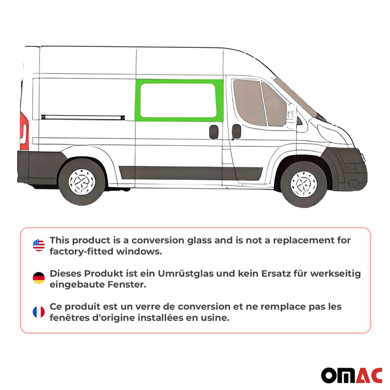 Finestrino laterale scorrevole per Fiat Ducato 2014-2025 Destro L2 L3 L4 Nero