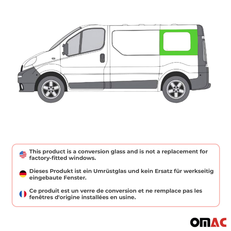 Auto Seitenfenster für Renault Trafic 2001-2014 Links Seitenscheibe L1 Schwarz