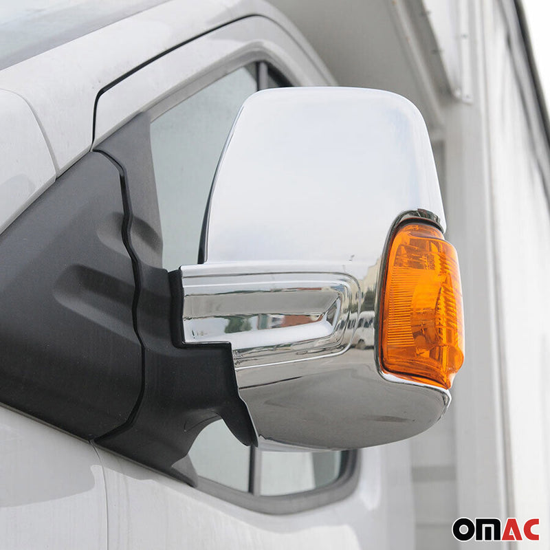 Spiegelkappen Spiegelabdeckung für Ford Transit 2014-2025 Chrom ABS Silber 2tlg