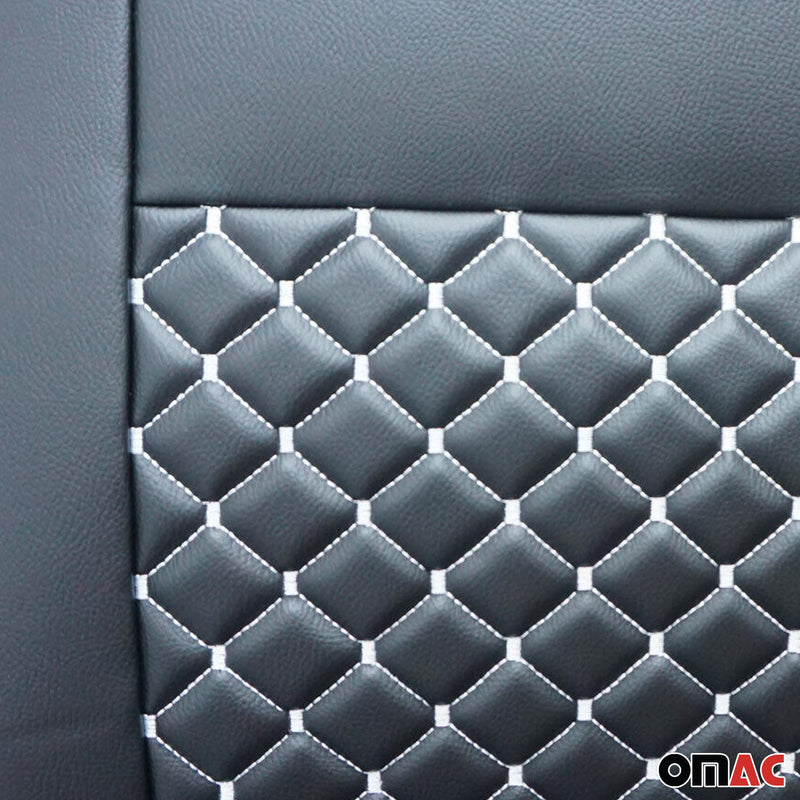 Sitzbezüge Schonbezüge für Fiat Ducato 2006-2024 Kunstleder Schwarz Weiß 2+1