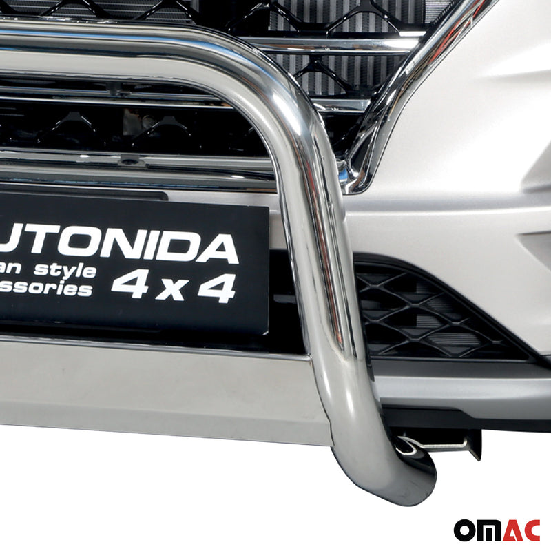 Barra di protezione anteriore per Hyundai Tucson 2018-2021 ø63mm acciaio argento 