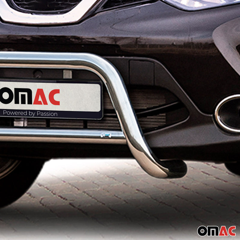 Protezione anteriore per Nissan Qashqai 2013-2017 con ABE acciaio argento 
