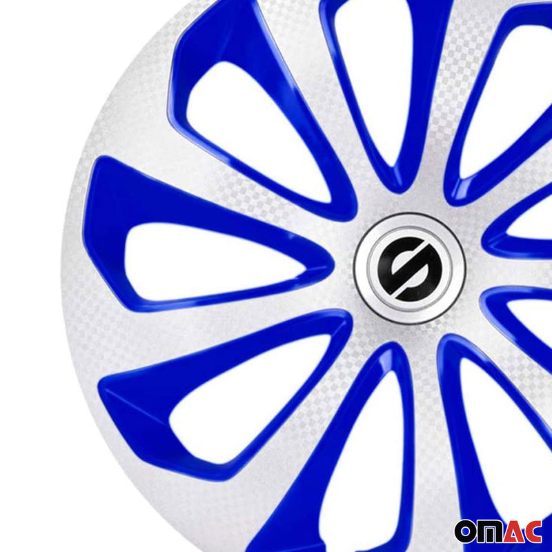Coprimozzi Sparco 15 pollici Sicilia Argento Blu Carbonio 4 pezzi