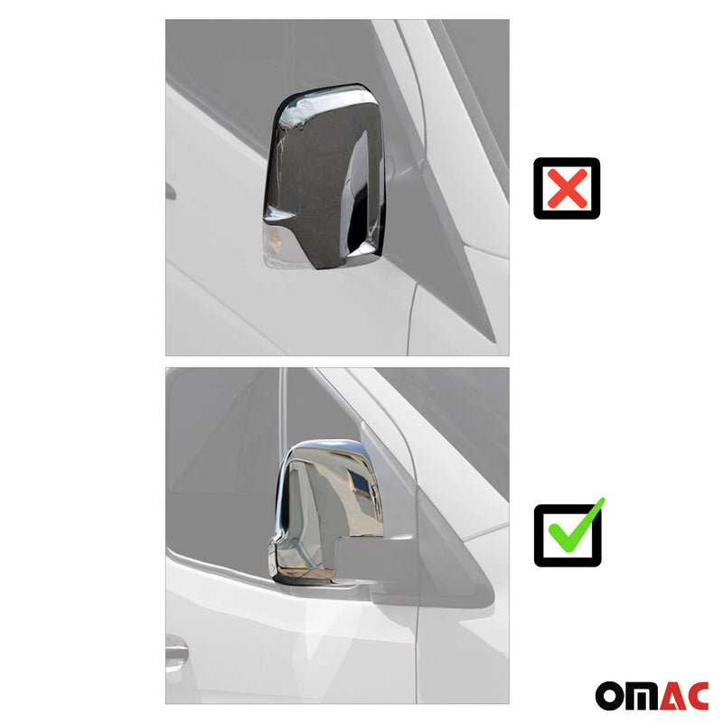 Calotte specchietti retrovisori per Mercedes Sprinter 907 910 2018-2025 in acciaio inox