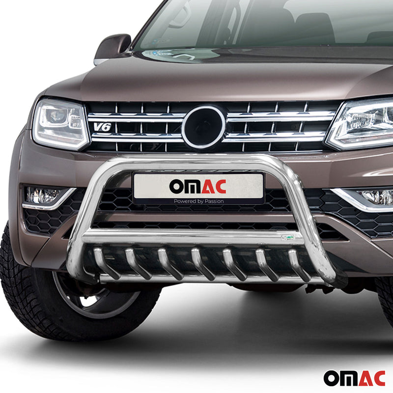 Protezione anteriore per VW Amarok 2016-2021 con bull bar ABE argento 