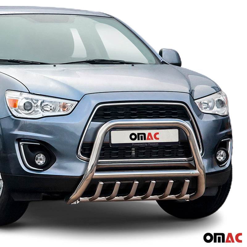 Protezione anteriore per Mitsubishi ASX 2012-2017 con ABE acciaio argento 