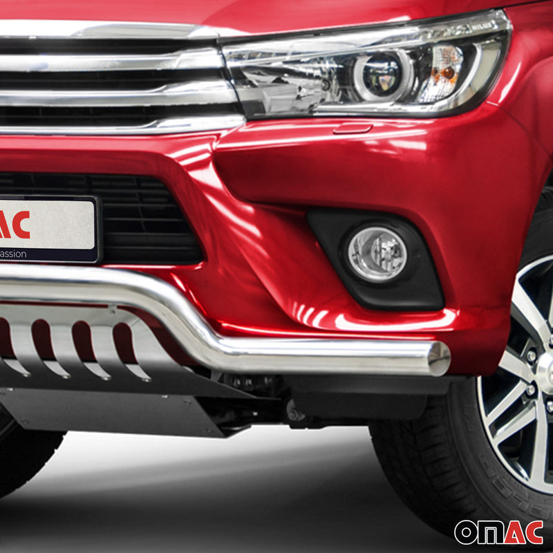 Protezione anteriore per Toyota Hilux 2015-2022 in acciaio inox con ABE argento 