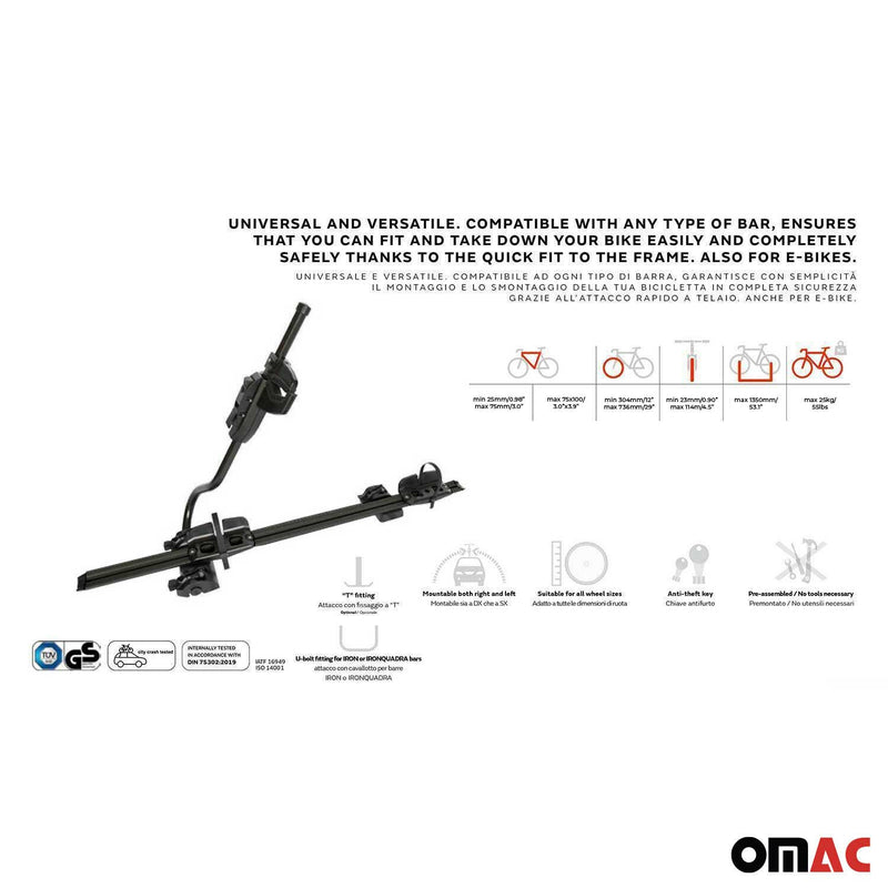 2x Farad Fahrradträger bis 25 kg ABE P-Style Dachfahrradträger EBike FatBike Schwarz
