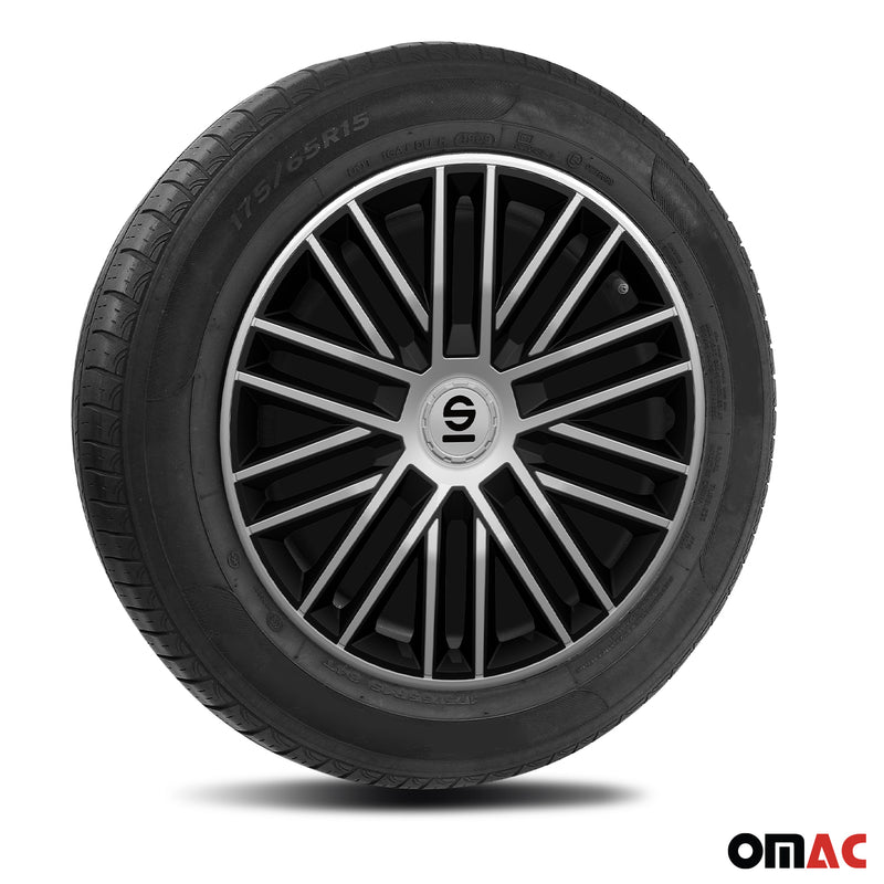 Coprimozzi Sparco 16 pollici Bergamo Silver Black 4 pezzi