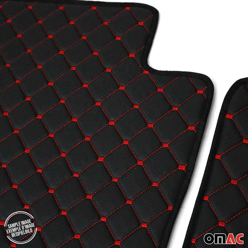 Tappetini in pelle sintetica rossa per BMW Serie 5 F10 2010-2017, 4 pezzi, in pelle sintetica nera