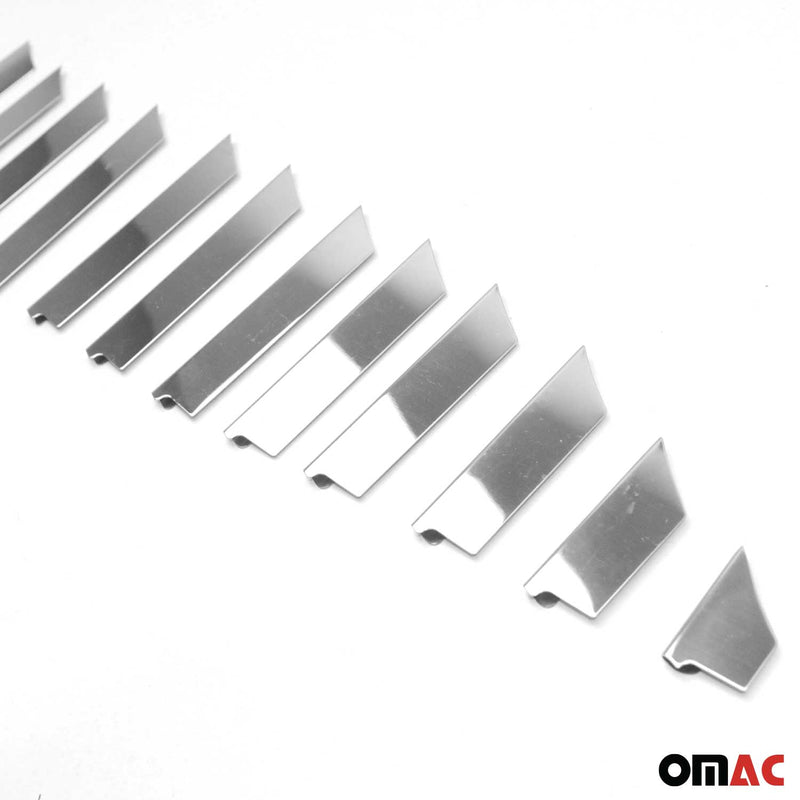 Strisce per griglia radiatore per Mitsubishi Colt Z3 in acciaio inox argento 24 pezzi