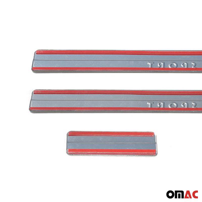 Soglie porte per Ford Ka+ 2015-2025 in acciaio inox argento 4 pezzi 