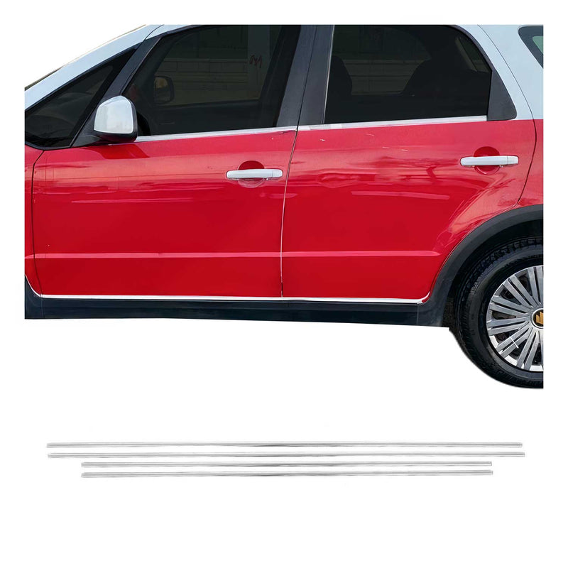 Listelli decorativi per finestrini Suzuki SX4 2013-2025 in acciaio inox cromato, 4 pezzi