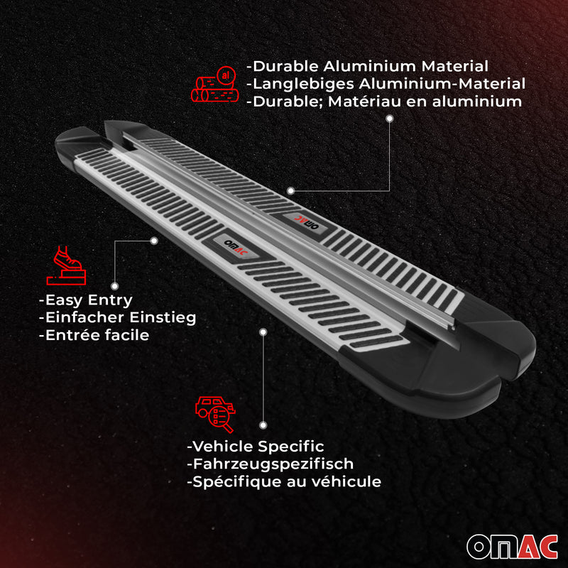Pedane laterali minigonne per Fiat 500X 2014-2025 Nero Alu