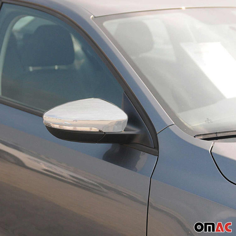 Calotte specchietti retrovisori per VW CC 2012-2017 in acciaio inox opaco, 2 pezzi