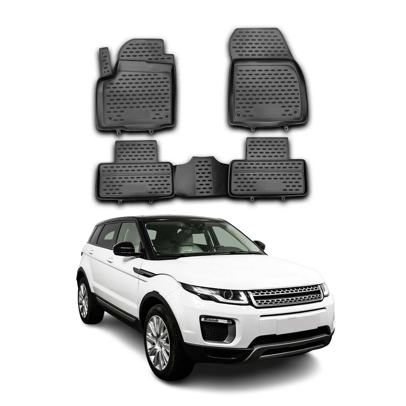 Tappetini in gomma neri per Land Rover Range Rover Evoque L538 2011-2019, 4 pezzi