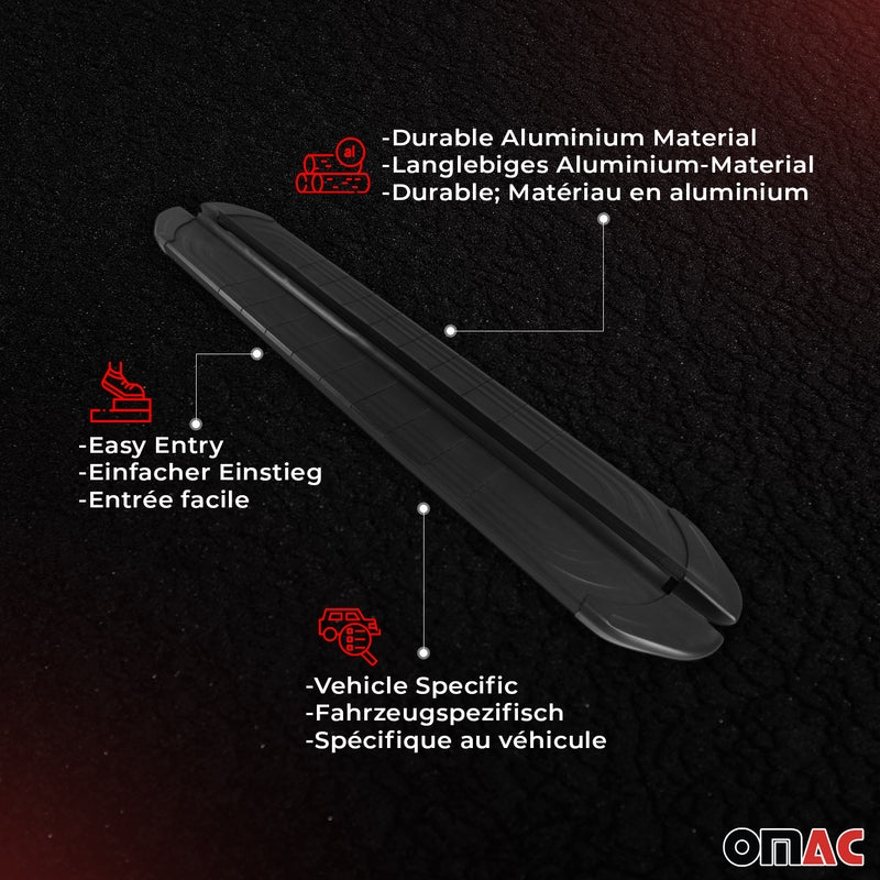 Minigonne laterali per pedane laterali per Ssangyong Korando Sport 2011-2019 Alu Nero