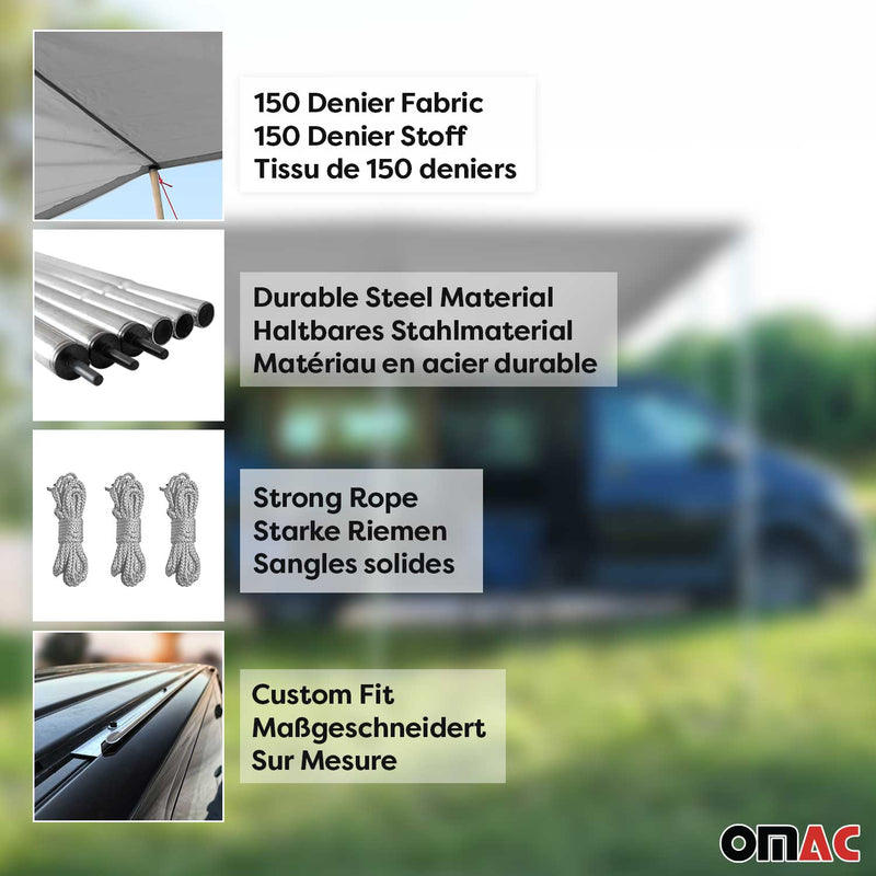 Sonnensegel Kederschiene & Markise Vorzelt Satz für VW T5 T6 ab 2003 L2 Langer