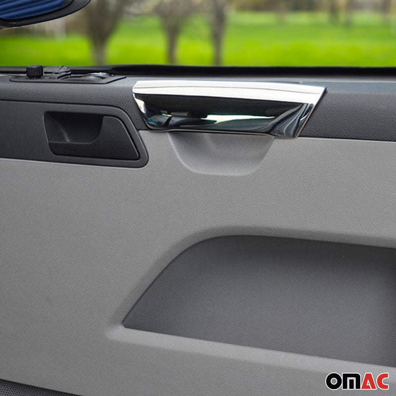 Copertura maniglia interna porta cromata per VW T5 2003-2015 acciaio inox argento 2x