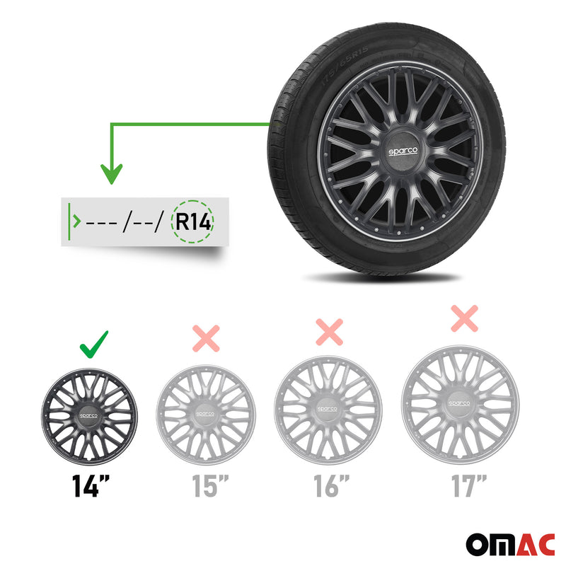 Coprimozzi Sparco 14 pollici Roma grigio 4 pezzi